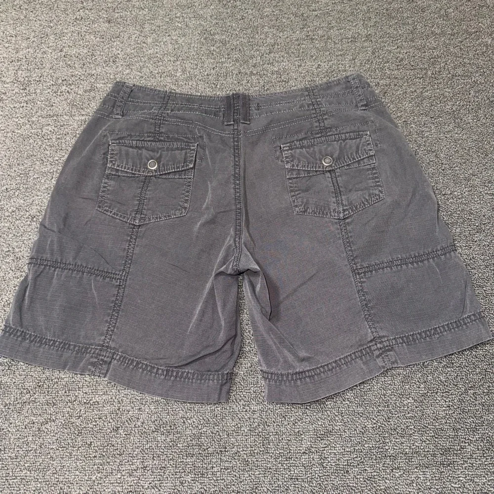 Eddie Bauer Blakely Fit Cargo Shorts Gray Ripstop Cotton Utility Hiking Womens 4